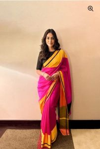 Pure Chanderi Mashroom Border Raw Mango Pattu Soft Silk Sarees