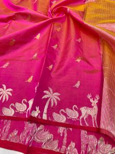 Handloom Meena Kari  Work Full Boota Pattu Soft Silk Saree