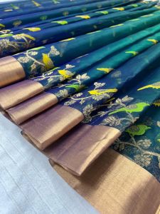 Pure Chanderi Handloom Katan Organza Silk Saree