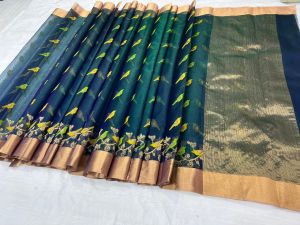 Pure Chanderi Handloom Katan Organza Silk Saree