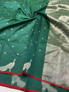 Hand Border Taraj Pallu All Over Booti Pattu Soft Silk Saree
