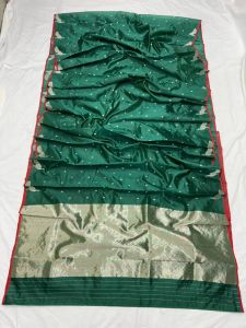 Hand Border Taraj Pallu All Over Booti Pattu Soft Silk Saree