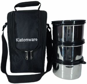 Black Insulated Lunch Bag with SS Containers