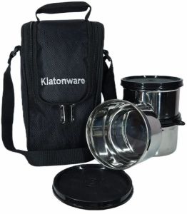 Black Insulated Lunch Bag with SS Containers