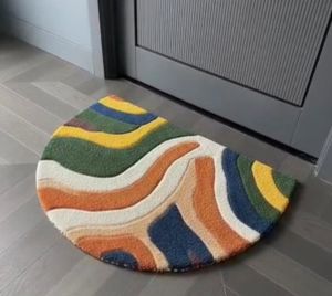 Half Round Anti Skid Microfiber Bathmat
