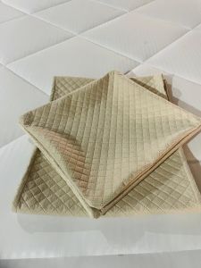 Grey Quilted Velvet Bed Runner Set with Two Matching Cushion Covers