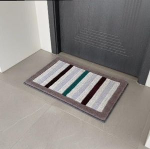 Striped Microfibre Anti Skid Bathmat