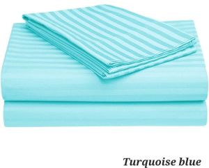 Turquise Blue Striped Bedsheet