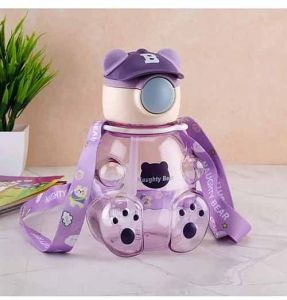 Teddy Bear Bottle with Straw