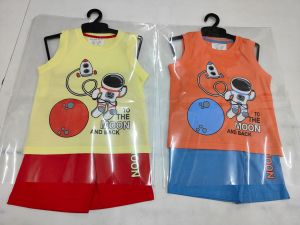 Boys Cotton Sleeveless T-Shirt With Shorts Set