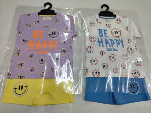 Boys Cotton Smiley Print T-Shirt Shorts Set