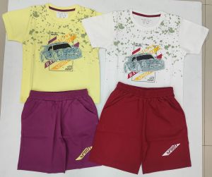 Boys Racing Cotton Shorts Set