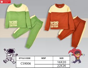 Kids Colorblock Cotton Sweatshirt Jogger Set