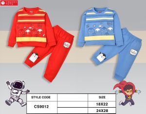 Kids Stripe Cartoon Sweatshirt Jogger Set