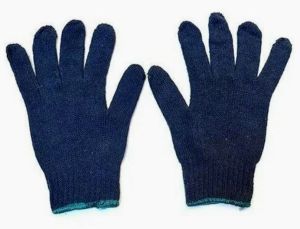 Navy Blue Cotton Knitted Hand Gloves