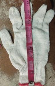 White Cotton Knitted Hand Gloves