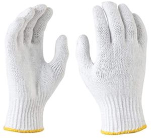 White Cotton Knitted Hand Gloves