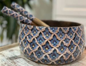 Andalusian Design Mango Wood Salad Bowl Set