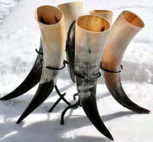 Buffalo White Spot Horn Drinking Mug