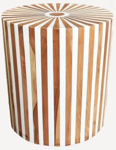 Cylindrical Striped Side Stool