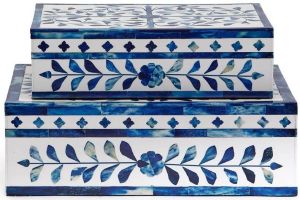 Floral Bone Inlay Decorative Box Set