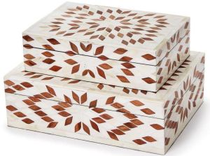 Handcrafted Bone Inlay Storage Box