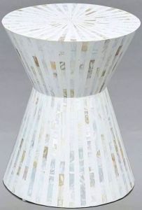 Handmade Bone Inlay Bedside Stool