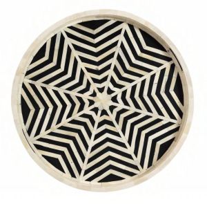 Handcrafted Inlay Round Tray