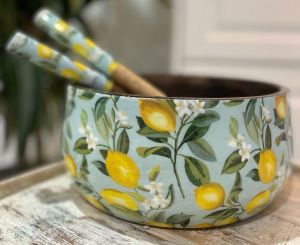 Lemon Design Mango Wood Salad Bowl Set