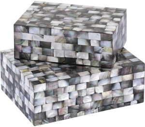 Mother of Pearl Inlay Rectangular Storage Box Set