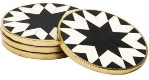 Resin Round Tribal Texture Coaster Set