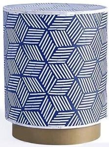 Stunning Handcrafted Bone Inlay Side Stool