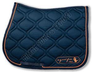Blue Wavy Quilted Saddle Pad