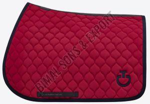 Red Navy Blue Circular Quilted Jumping Saddle Pads