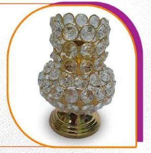 Crystal Brass Candle Stand Holder