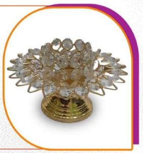 Crystal Tealight Candle Holder with Steel Base