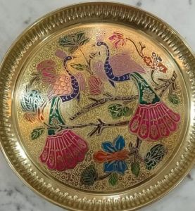 Hand Painted Brass Thali