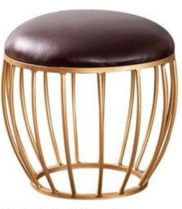 Iron Classic Velvet Cage Metallic Stool