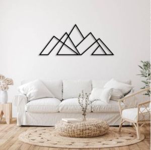 Modern Geometric Mountain Metal Wall Art