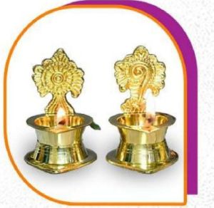 Pure Brass Shanku Chakra Diya