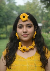 Handmade Crochet Haldi Jewellery Set