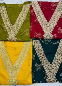 Ladies Embroidered Designer V Neck Kurti