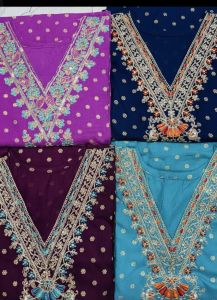 Ladies Heavy Embroidered V Neck Kurti