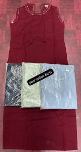 Ladies Plain Cotton Round Neck Kurti