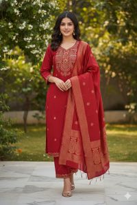 Ladies Festive Embroidered Kurti Set