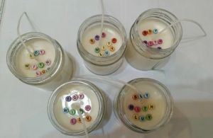 Alphabet Glass Jar Candle