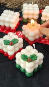 Christmas Bubble Cube Candle