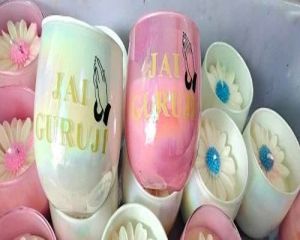 Jai Gurudev Glass Candle