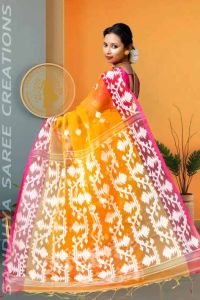 Designer Pure Muslin Silk Handloom Party Wear Saree