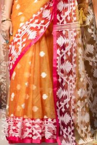 Authentic Handloom Pure Silk Muslin Festive Saree